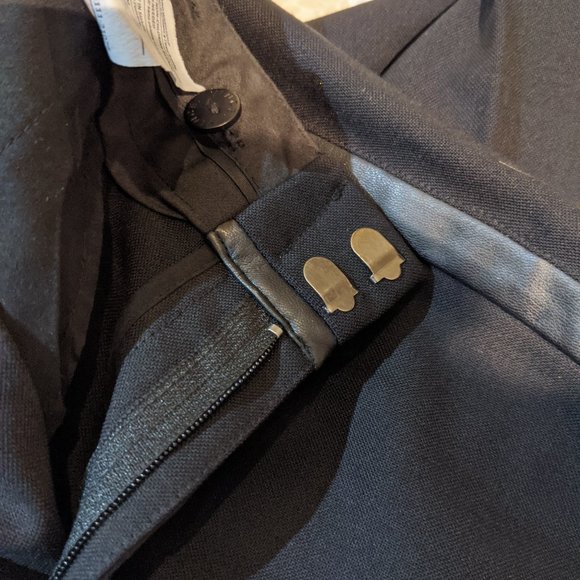 Vince Leather Trimmed Tuxedo Strip Wool Trousers 6 - Picture 6 of 7